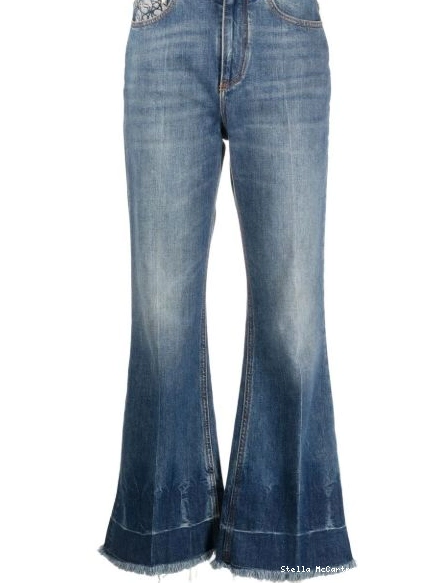 Cheap jeans Stella McCartney cropped Women frayed-edge 0731
